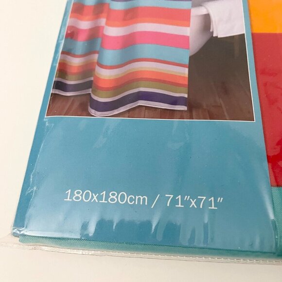 Lila Shower Curtain without Rings Stripes Bathroom 71 x 71 Inch - Picture 13 of 13